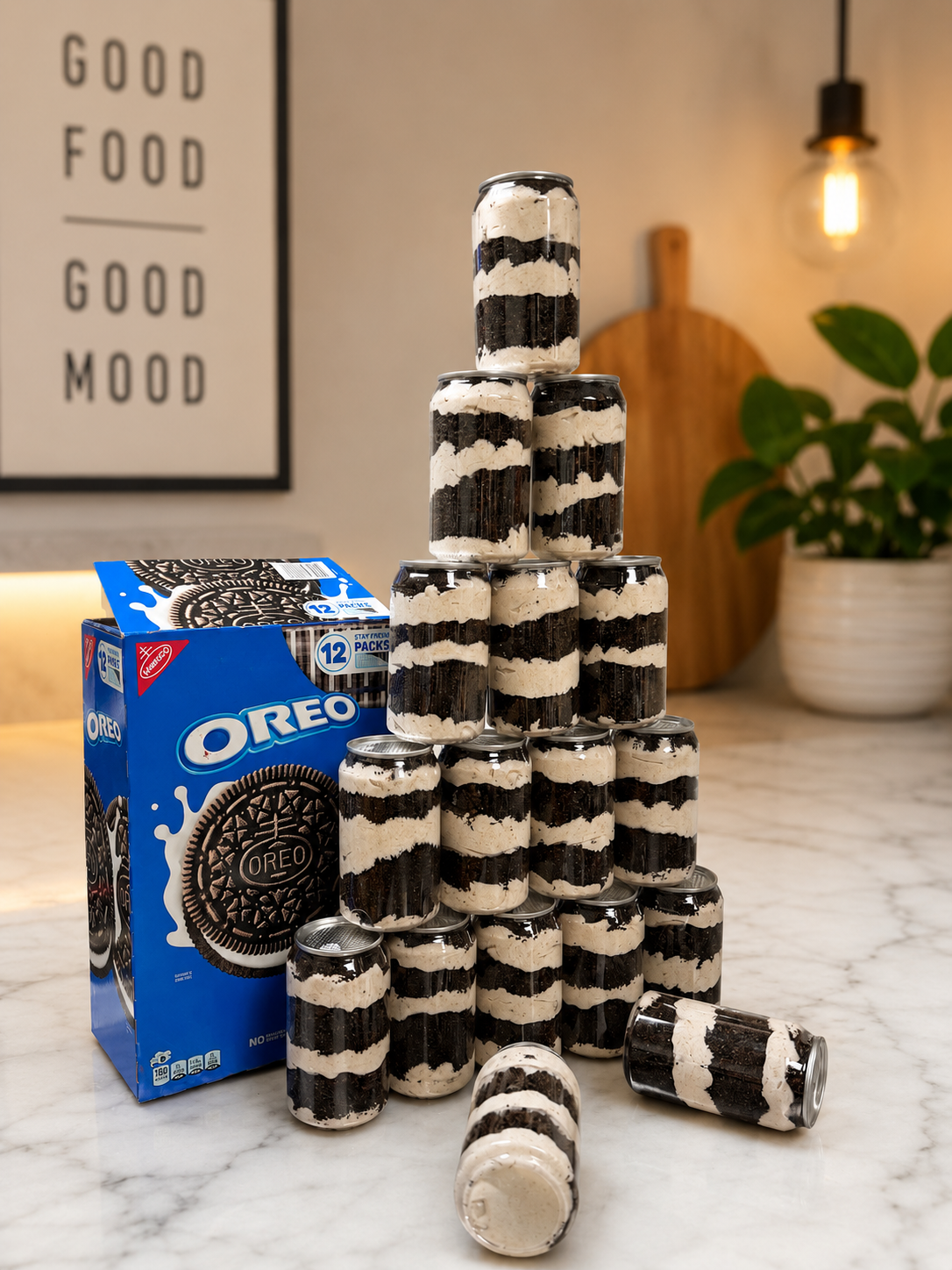 Royal Cookies and Cream dessert cups styled for a product feature